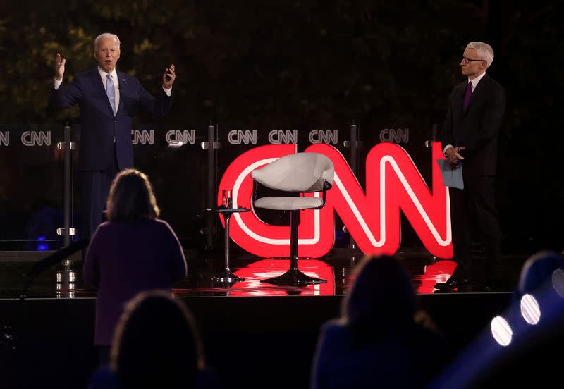 Democratic U.S. presidential nominee and former Vice President Joe Biden holds a televised town hall in Scranton