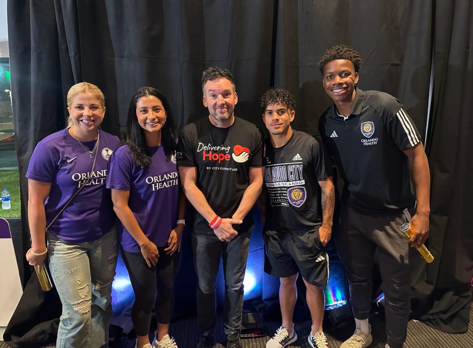 Orlando City and Orlando Pride joined the furniture company to host a giveaway party for families in the community.