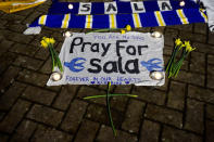 Soccer Football - Cardiff City - Cardiff City Stadium, Cardiff, Britain - January 22, 2019 General view of tributes left outside the stadium for Emiliano Sala REUTERS/Rebecca Naden