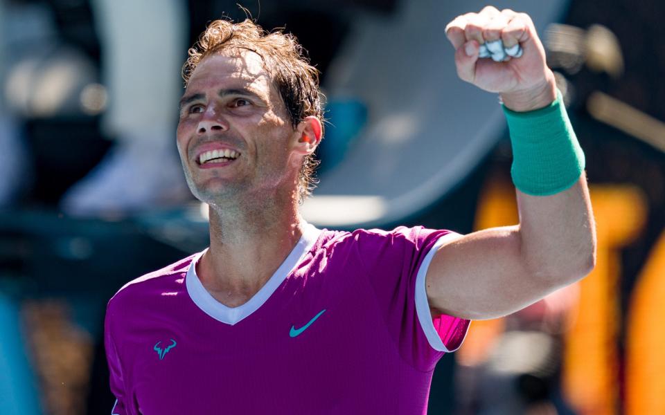 Rafael Nadal of Spain celebrates his win over Marcos Giron of United States - Getty