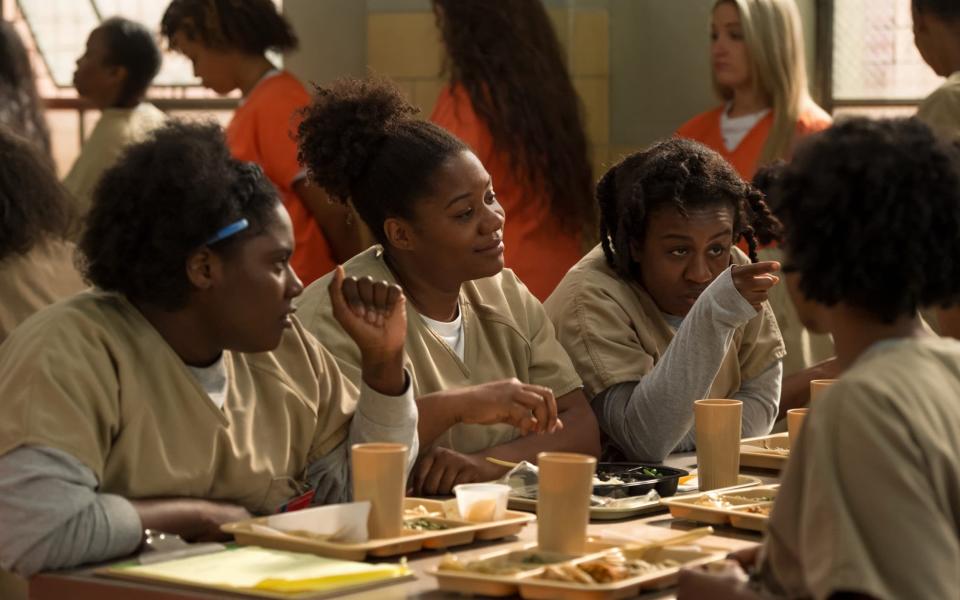 Orange is the New Black character Cindy, played by Adrienne C Moore, converts to Judaism for better food - Netflix/ JoJo Whilden