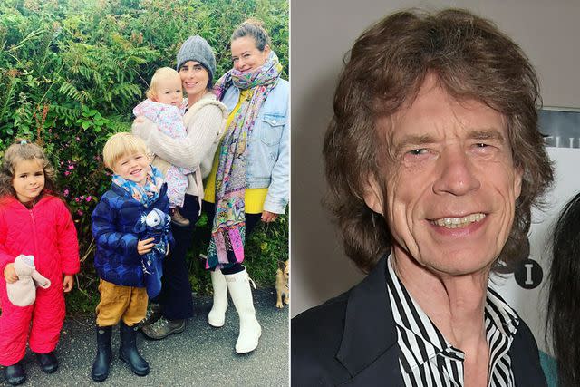 <p>Jade Jagger/ Instagram, Dave Benett/WireImage</p> Jade Jagger, Assisi Jackson and their family with Mick Jagger