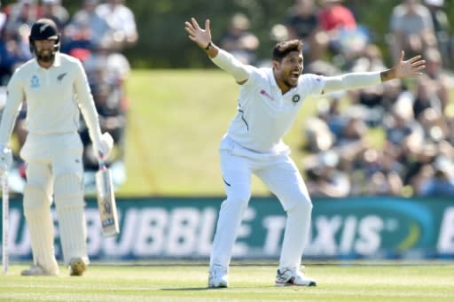 India's Umesh Yadav traps New Zealand's Tom Blundell lbw