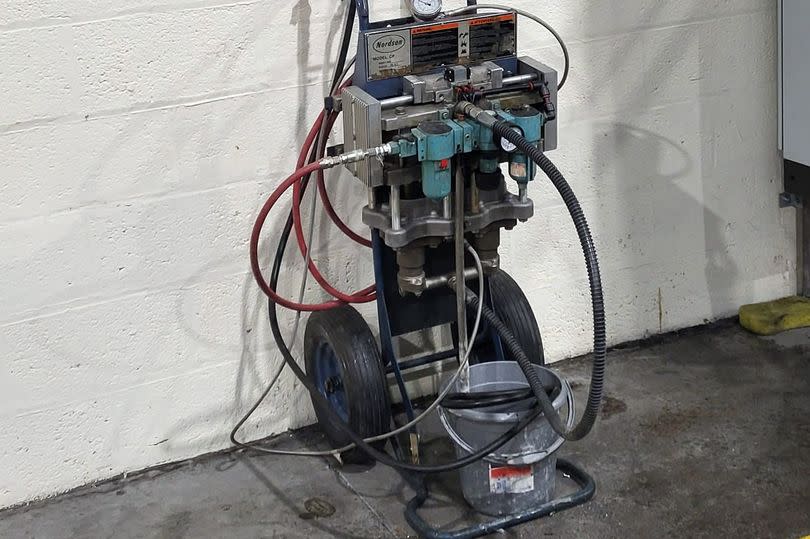 Thieves stole this pump from KCC in Rhydymwyn, but the owner wonders what they would use it for