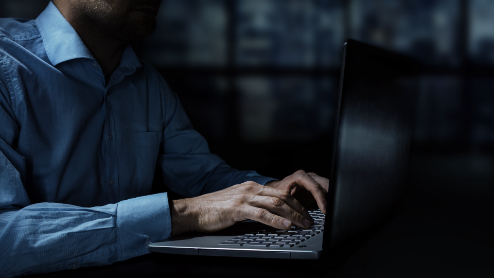 a man working on a laptop