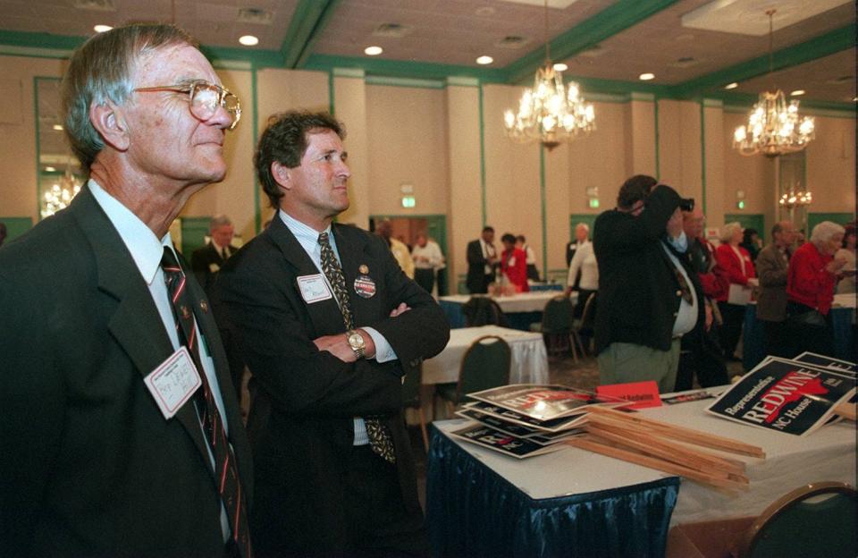 Former representative Dewey Hill (left), who died Tuesday at 97, is remembered as a man of honor and integrity.