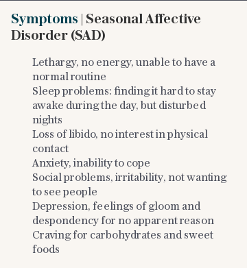 Symptoms | Seasonal Affective Disorder (SAD)