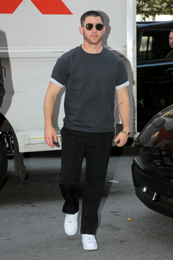 NEW YORK, NY - JUNE 17: Nick Jonas is seen on June 17, 2024 in New York City.  (Photo by Ignat/Bauer-Griffin/GC Images)