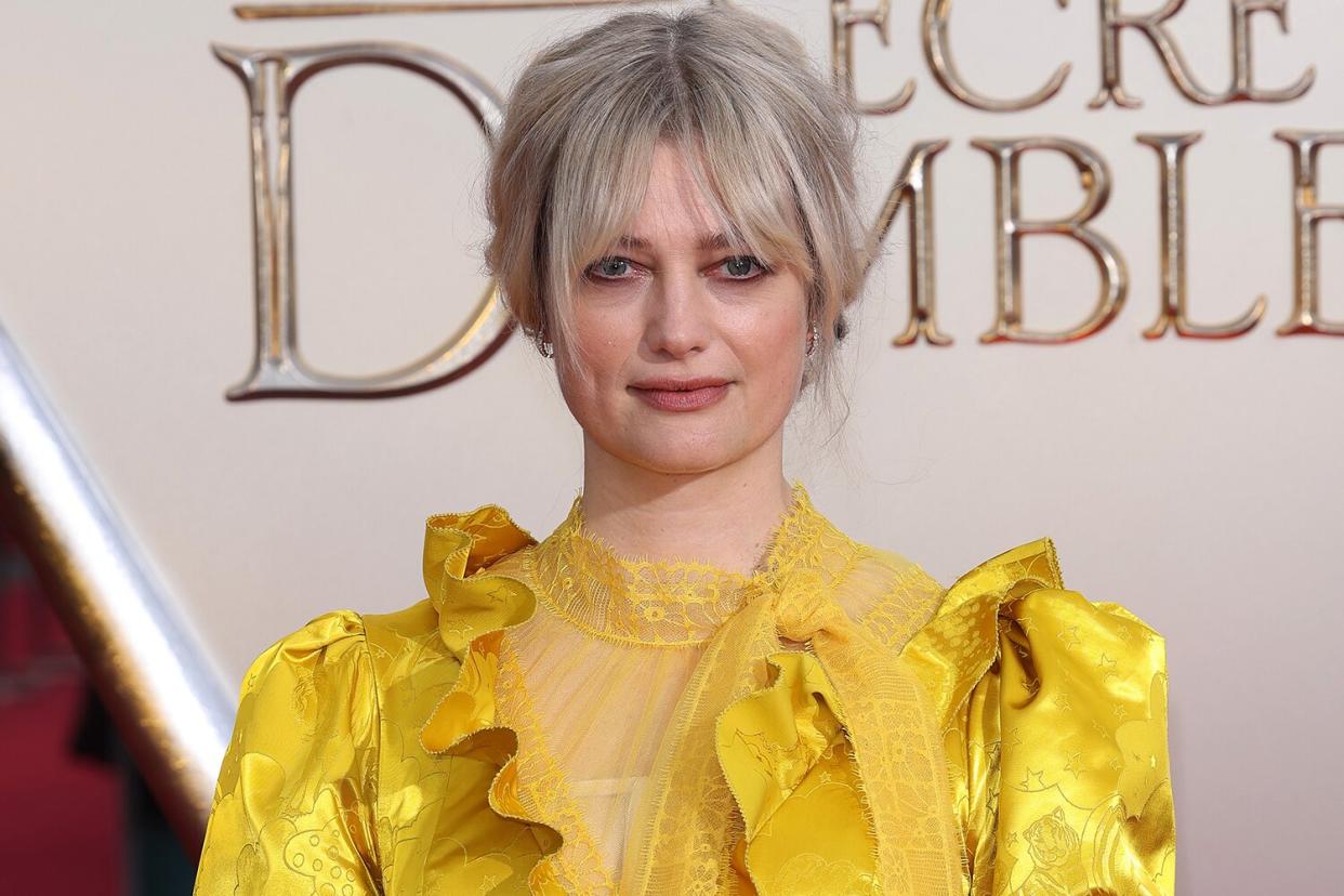 Alison Sudol attends the "Fantastic Beasts: The Secrets of Dumbledore" world premiere at The Royal Festival Hall on March 29, 2022 in London, England.