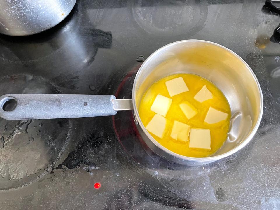 Making clarified butter for Martha Stewart's scrambled eggs hack