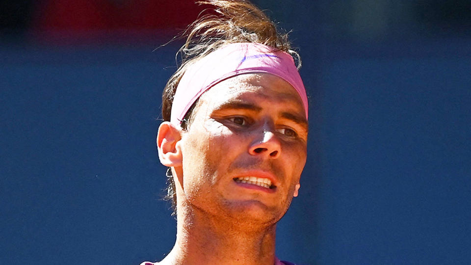 Pictured here, Rafa Nadal looks dejected at the Madrid Open.