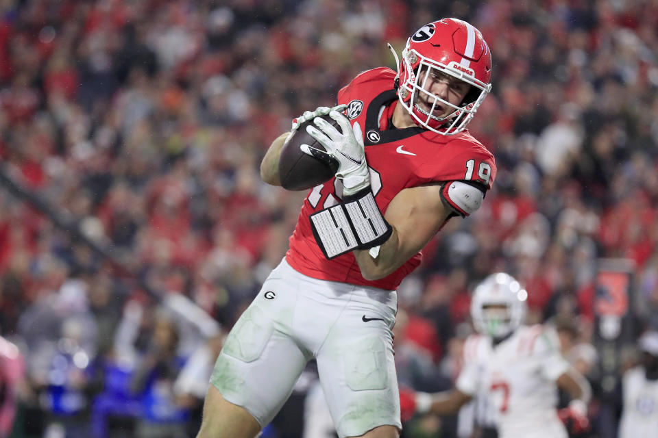 Georgia tight end Brock Bowers is one of the most dangerous pass catchers in the 2024 NFL Draft class.  (Photo by David J. Griffin/Icon Sportswire via Getty Images)