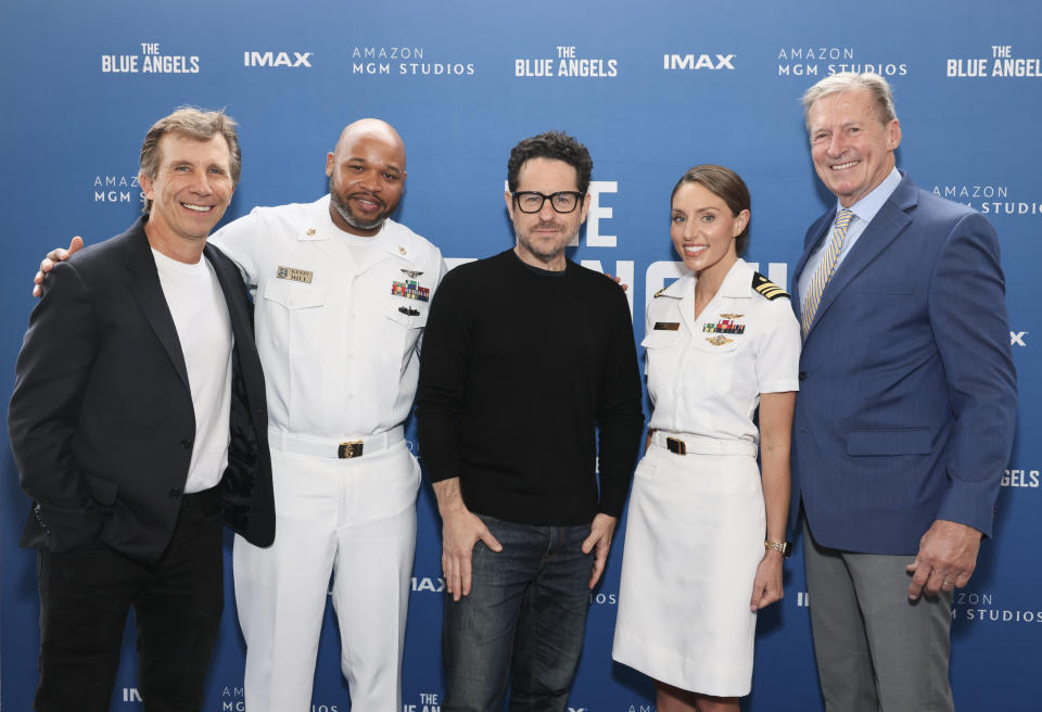 Kevin Hill, Rob Stone, J.J. Abrams, Monica Borza, and Greg Wooldridge attend the Los Angeles special screening of documentary film "The Blue Angels"