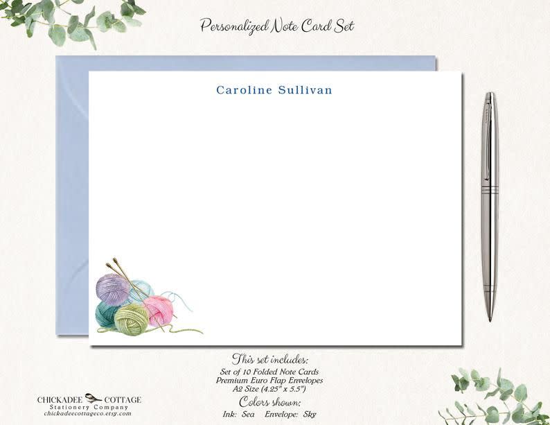 14) Knitting Personalized Stationery