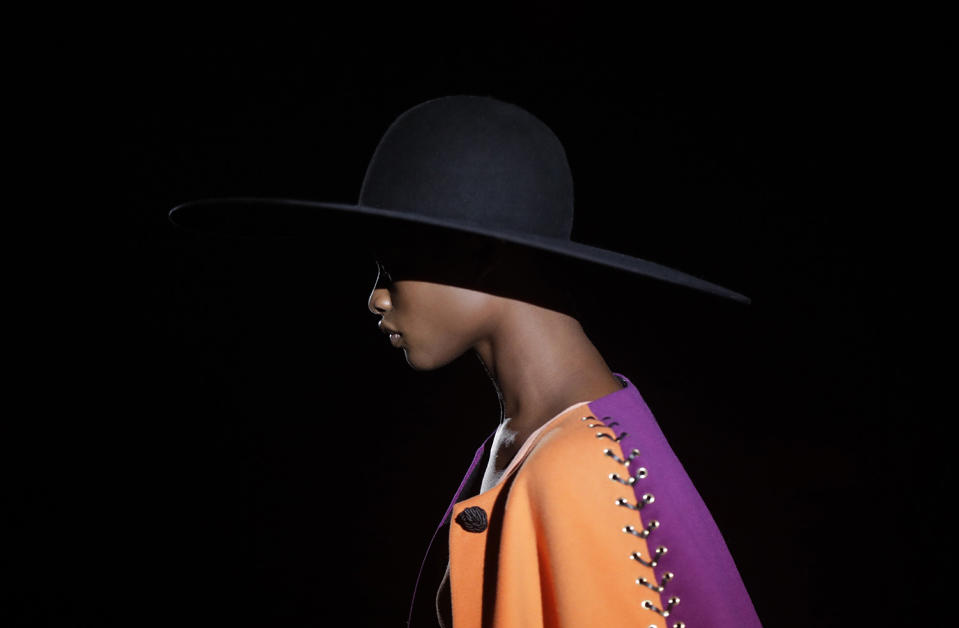 <p>A model wears a creation part of the Fausto Puglisi women’s Fall-Winter 2017-18 collection, that was presented in Milan, Italy, Feb. 22, 2017. (Photo: Luca Bruno/AP) </p>