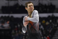 Jason Brown competes in the men's free skate program during the U.S. Figure Skating Championships Sunday, Jan. 9, 2022, in Nashville, Tenn. (AP Photo/Mark Zaleski)