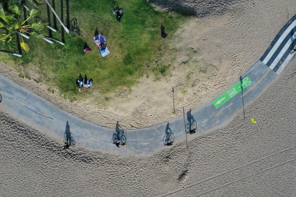 The bike path at Venice Beach on March 21.