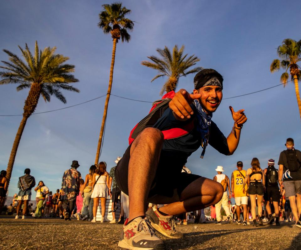 Brian Bustamante of Coachella poses for a photo during the Coachella Valley Music and Arts Festival at the Empire Polo Club in Indio, Calif., Saturday, April 22, 2023.