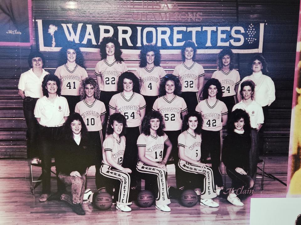 The Scottsburg girls' basketball team won the state championship in 1989.