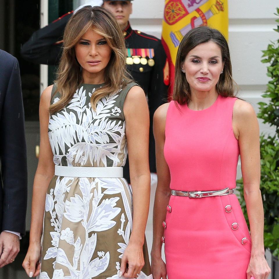 The Spanish monarch who donned a dress plucked out of the American First Lady, Melania Trump’s wardrobe.