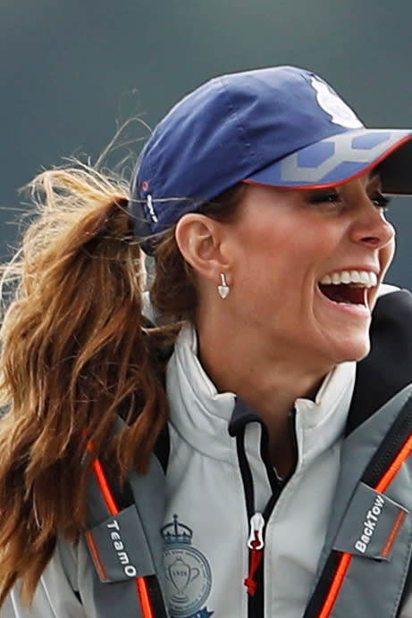 The Duchess of Cambridge taking part in the King's Cup regatta in Cowes in August 2019