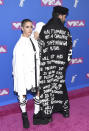 <p>Bethany C. Meyers, left, and Nico Tortorella arrive at the MTV Video Music Awards at Radio City Music Hall on Monday, Aug. 20, 2018, in New York. (Photo: Evan Agostini/Invision/AP) </p>