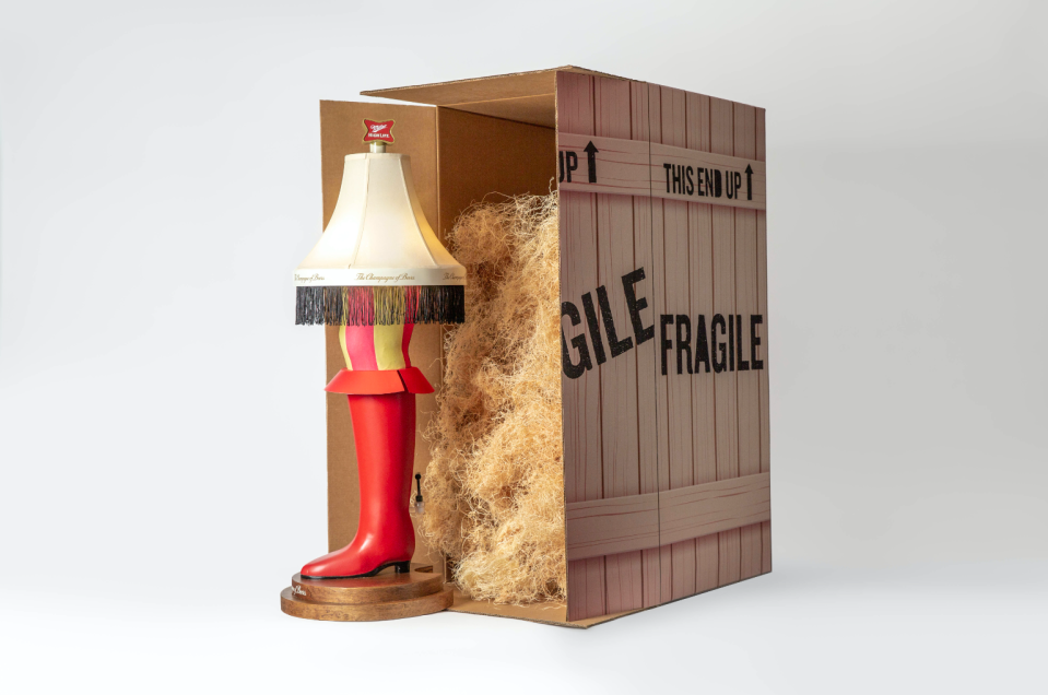 Miller High Life is releasing this limited-edition Leg Lamp Beer Tower. It comes with comes in a box labeled "Fragile" ... or as Mr. Parker from "A Christmas Story" pronounces it: “Fra-gee-lay."