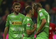 Football Soccer - Bayern Munich v Borussia Moenchengladbach - German Bundesliga - Allianz -Arena, Munich, Germany - 22/10/16 - Borussia Moenchengladbach's Christoph Kramer, Tony Jantschke and Jannik Vestergaard following their match against Bayern Munich REUTERS/Michael Dalder