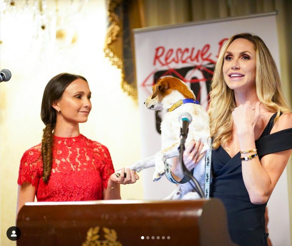 Lara Trump, at a benefit in October for Rescue Dogs Rock NYC, is endorsing a push by lawmakers to end fatal research experiments on dogs at the Department of Veterans Affairs. [Via MerlinFTP Drop]