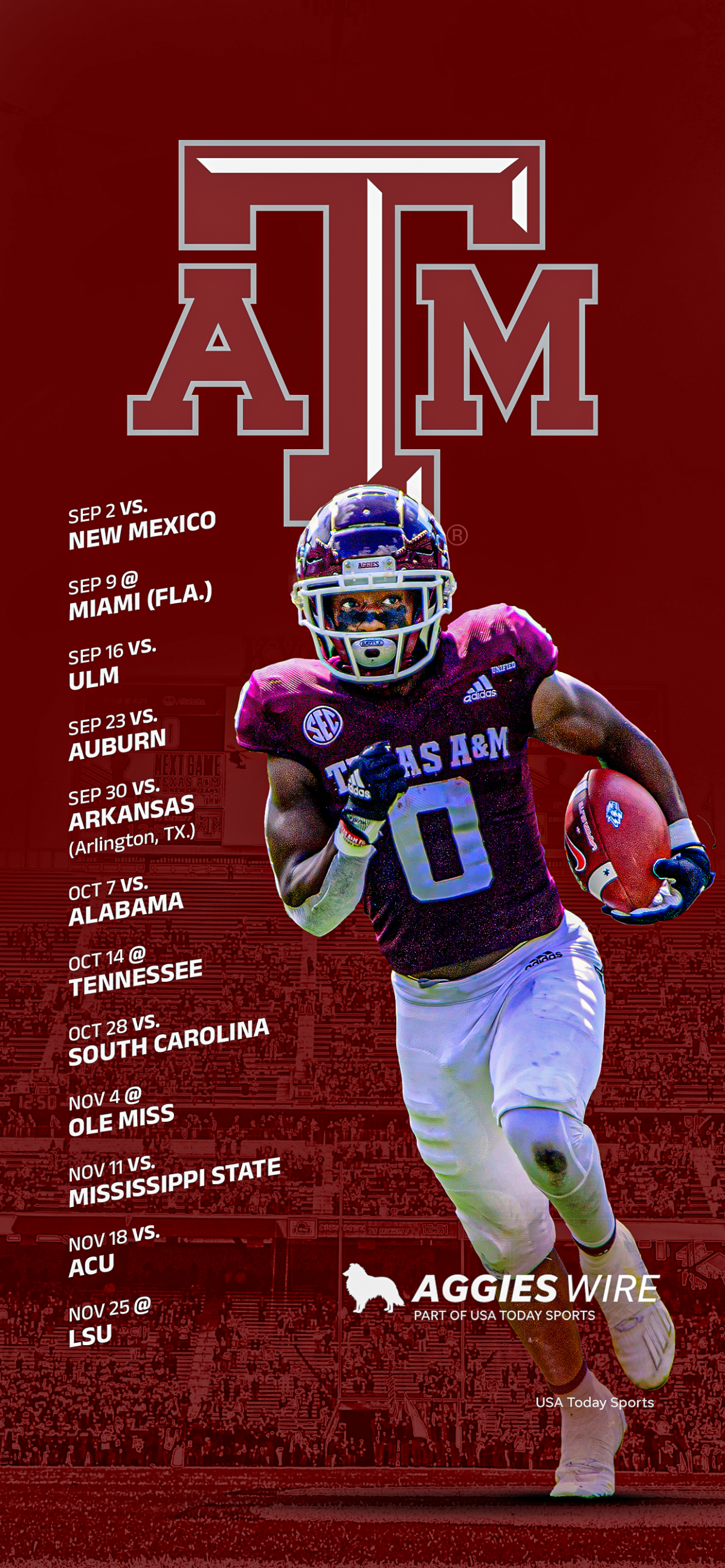 2023 Texas A&M Aggies Football Schedule: Downloadable Smartphone