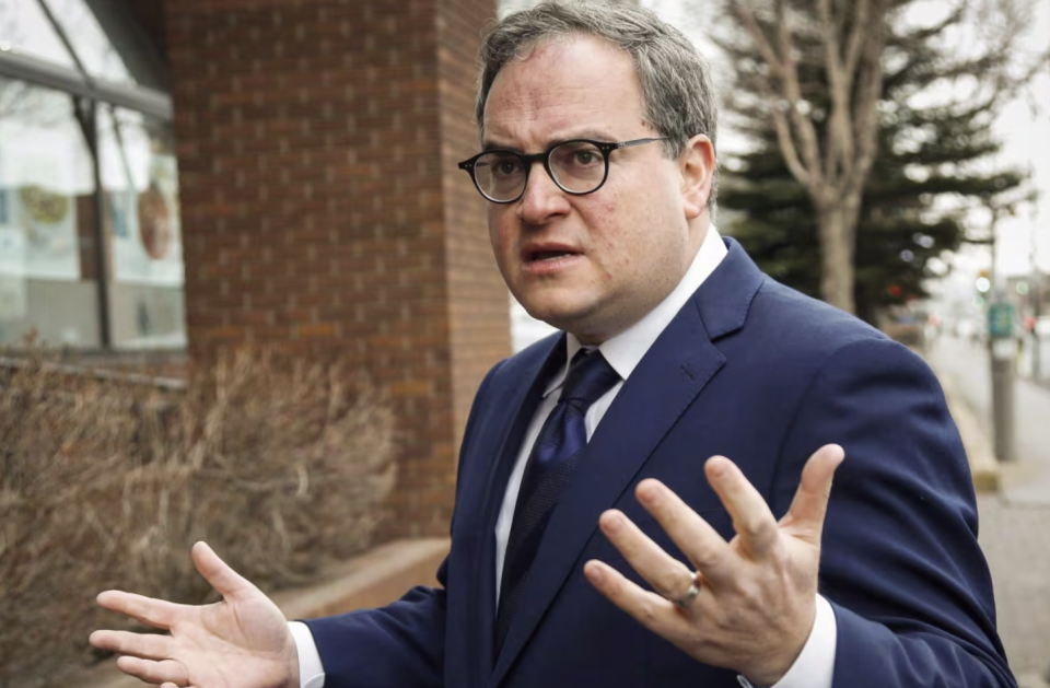 Rebel News owner Ezra Levant arrives at the Law Society of Alberta in Calgary in 2016. Levant says the truck being investigated by Toronto police belongs to Rebel News, though the ads in question were created by a third party. (Jeff McIntosh/The Canadian Press)