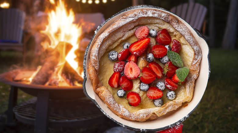 Dutch baby in cast iron skillet