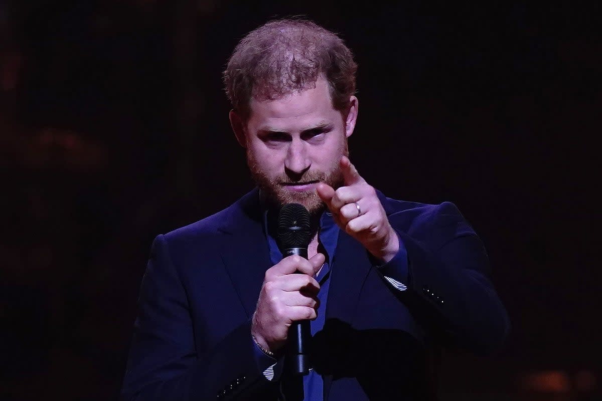 The Duke of Sussex at the Invictus Games closing ceremony earlier this year (Aaron Chown/PA) (PA Archive)