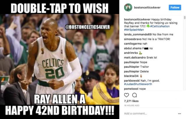 Boston Celtics - If you had Ray Allen on your fantasy team