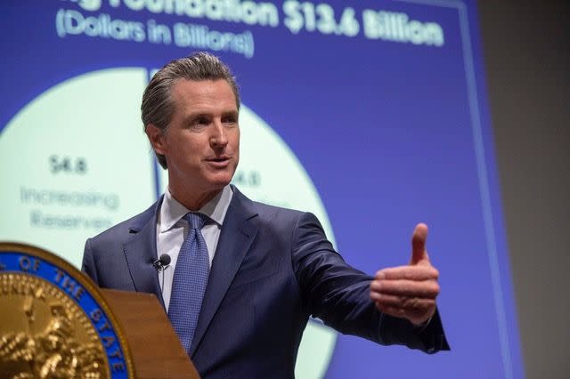 California Gov. Gavin Newsom introduces his proposed state budget for fiscal year 2019-20 on Thursday, Jan. 10, 2019.