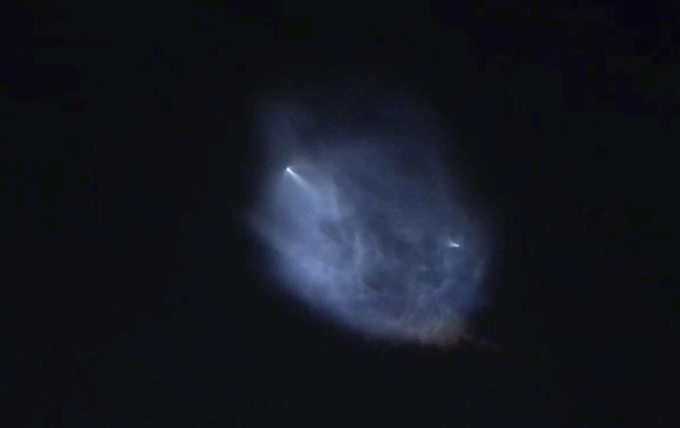 The SpaceX Falcon launch lit up the nights sky above Vandenberg Air Force base in California.