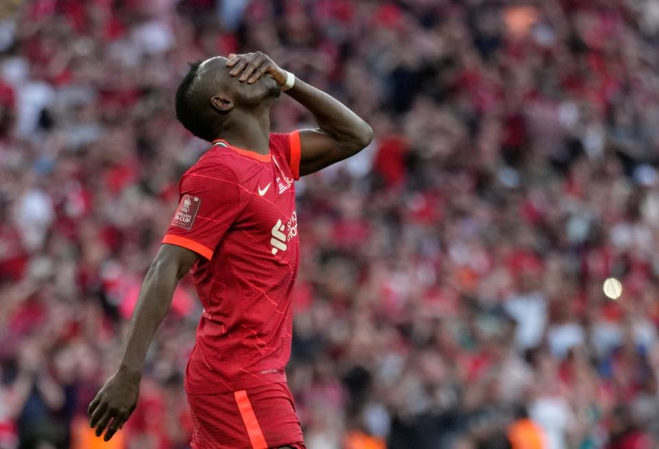 Sadio Mane missed Liverpool’s fifth penalty in the shootout (AP)