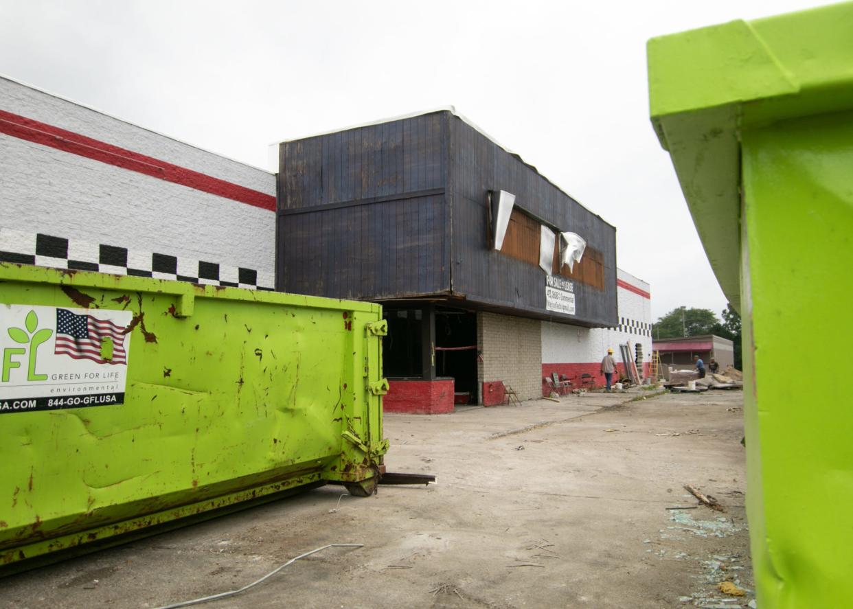 The former The Great Escape Family Fun Center in Genoa Township, shown Monday, Aug. 1, 2022, is being converted into a storage facility.