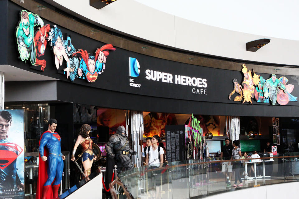 DC Comics Super Heroes Cafe at The Shoppes at Marina Bay Sands, #01-03. (Sharlene Sankaran / Yahoo Newsroom)