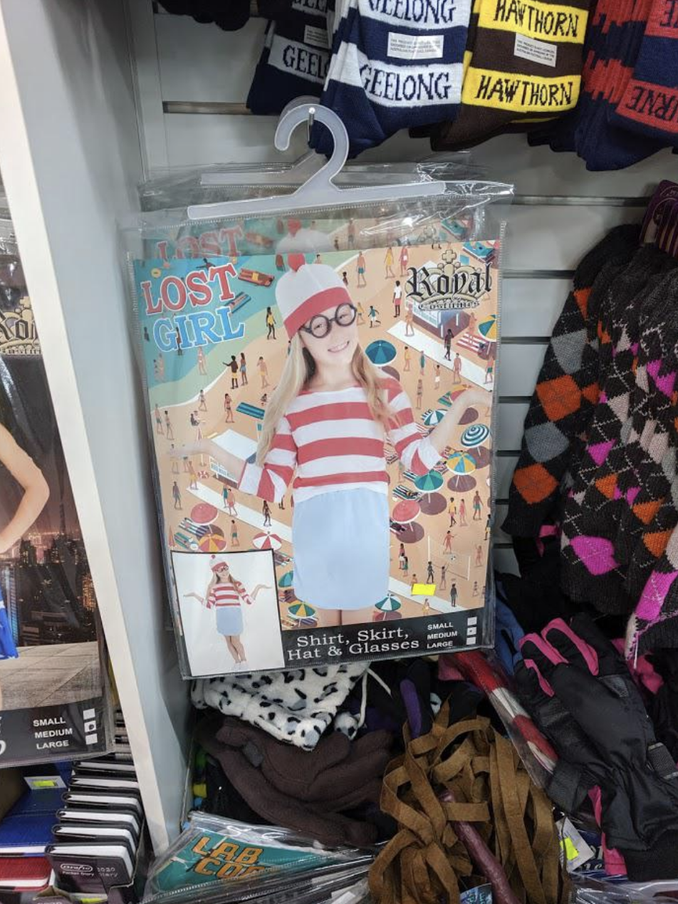 knock off where's waldo costume for girls