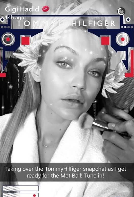 Gigi Hadid snapped the night away over on Tommy Hilfiger’s Snapchat, and didn’t she look gorge?