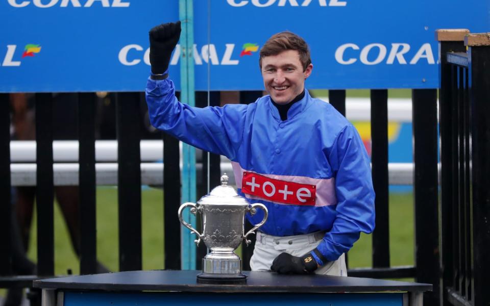 Wedge celebrates the Welsh National win  - GETTY IMAGES