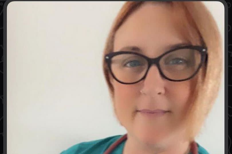 Alisa wore medical scrubs and a stethoscope for a selfie she sent to husband Peter Knight who was convinced she was a doctor