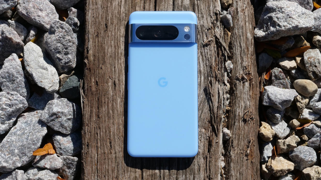  Google Pixel 8 Pro in Bay Blue. 