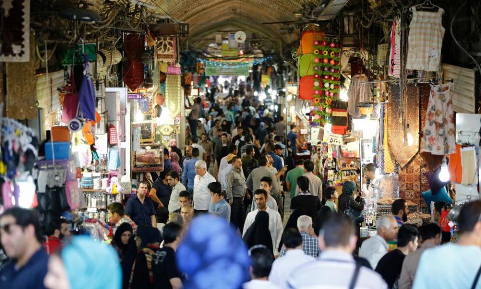 Shoppers browse in the Grand Bazaar in Tehran.