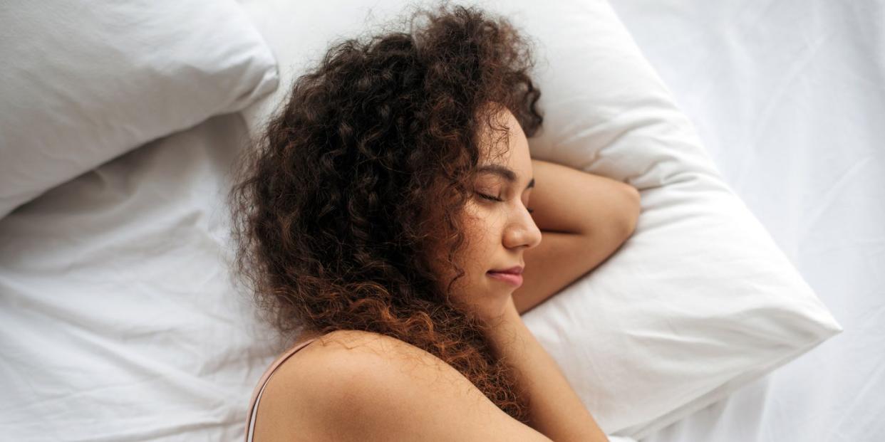 woman asleep in bed