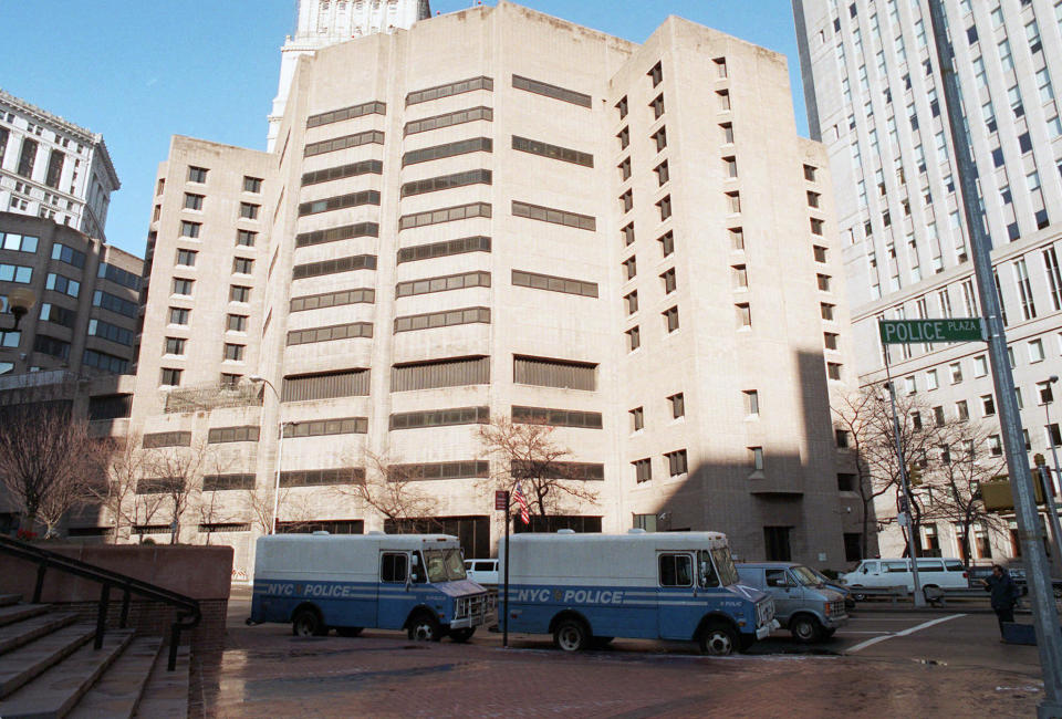 FILE - This Friday, Jan. 10, 1997 file photo shows the outside of the Metropolitan Correction Center in New York. Joshua Schulte, a former CIA software engineer charged with leaking government secrets to WikiLeaks says it's cruel and unusual punishment that he's awaiting trial in solitary confinement, housed in a vermin-infested cell of a jail unit where inmates are treated like “caged animals." In court papers Tuesday, Jan. 19, 2021 Schulte maintained he is held in conditions “below that of impoverished persons living in third world countries.” (AP Photo/Osamu Honda, File)