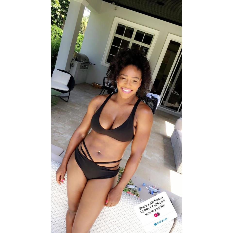 Serena Williams shares a bikini photo from different times on Instagram