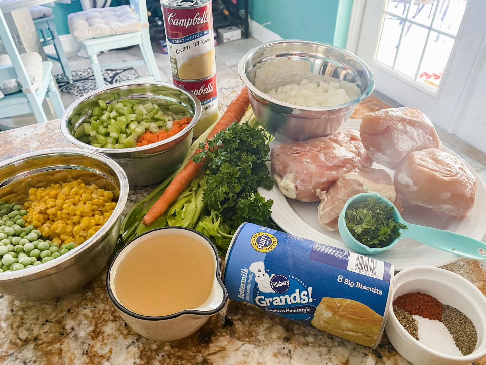 The ingredients for the slow cooker chicken pot pie are very colorful. (Terri Peters/TODAY)