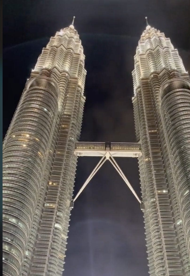 A screenshot of the Petronas Twin Towers in Malaysia